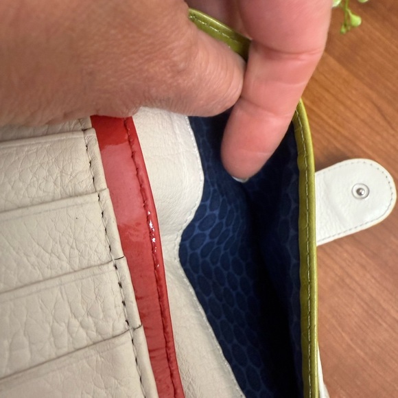 Brighton Leather Wallet White With multicolor Braided band around - Picture 14 of 16